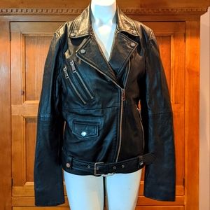 Nasty Gal Genuine Leather Motorcycle Jacket Size 4